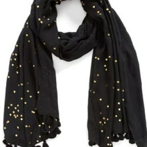 Kate Spade Confetti Dot Foil Scarf with Tassels